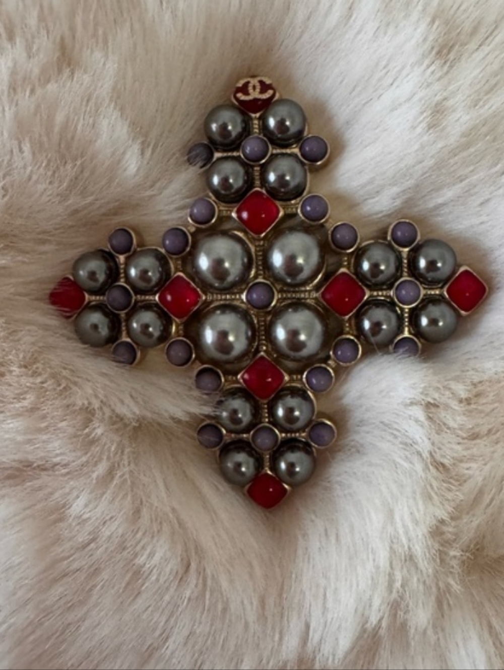 CHANEL Statement Brooch Rare Vintage Cross Made In France